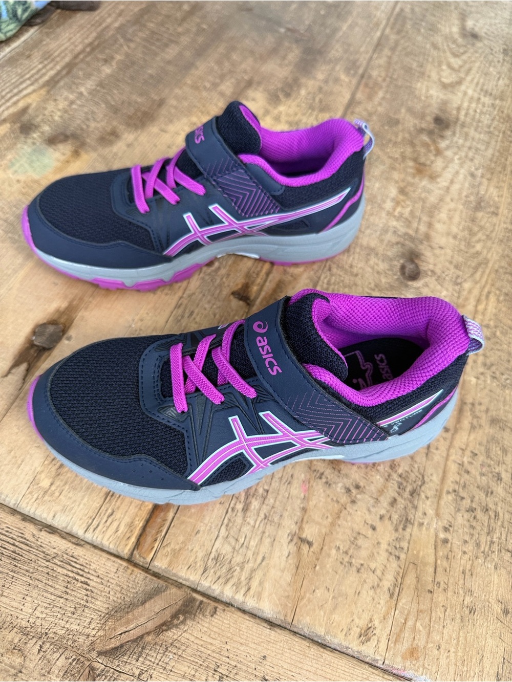 ASICS Kids' Navy and Pink Athletic Sneakers
